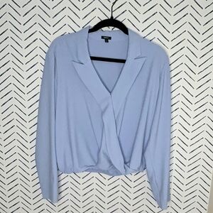 Express Powder Blue  Bubble Blouse Size Medium